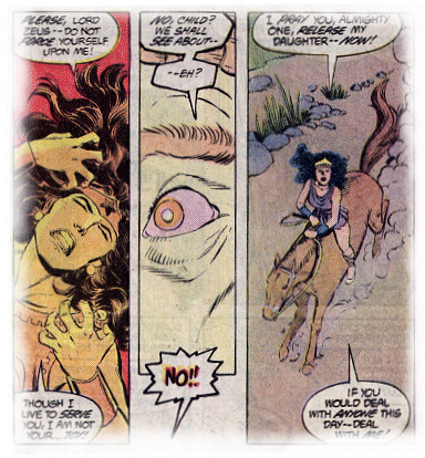 Hippolyte demands Zeus to release her daughter and face her instead!
