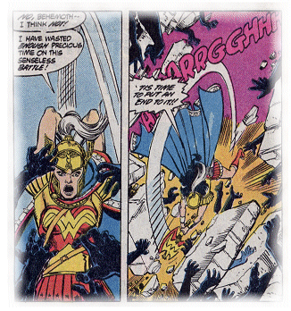 Wonder Woman slays Cottus!