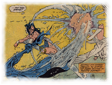 Wonder Woman slaps Silver Swan with the sodden wet cape!
