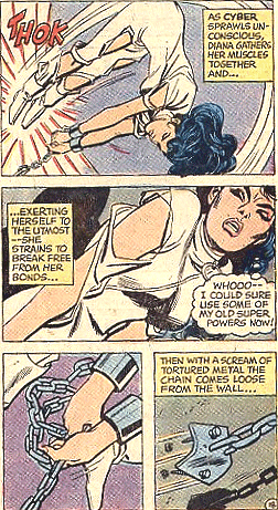 Diana breaks free from her bondage!