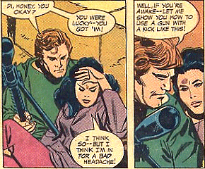 Patrick tends to the wounded Diana!