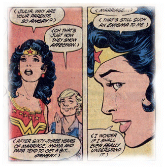 Wonder Woman attempts to understand the complexities of a married relationship!