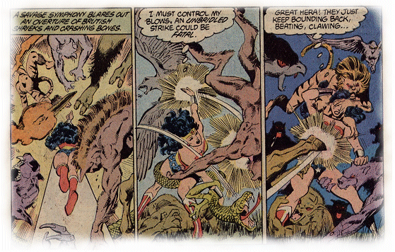 Wonder Woman battles the creatures of the night!