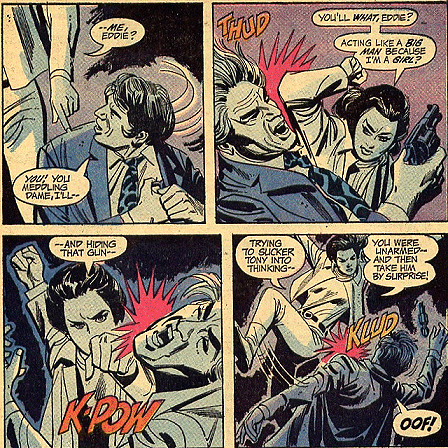 Diana sneaks up behind Eddie and takes him down!