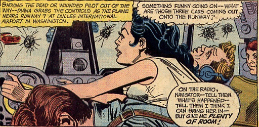 Diana takes the plane's controls...