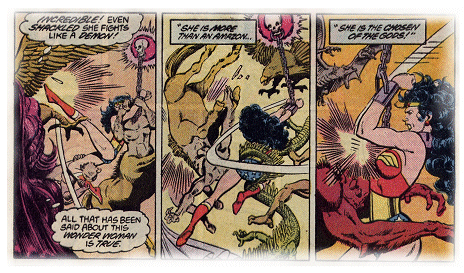 Wonder Woman valiantly battles her captors!