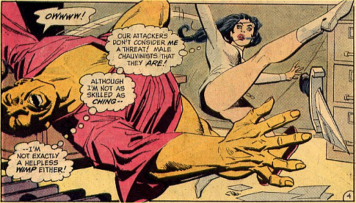 Diana karate kicks one of the assassins!