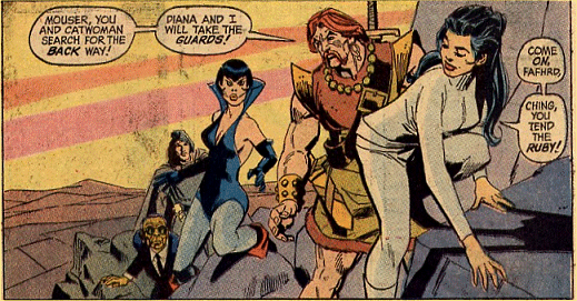 Diana and Fahrd set off to take on the guards while Gray Mouser and Catwoman search for a back entrance...