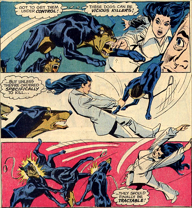 Diana deals with the attacking guard dogs!