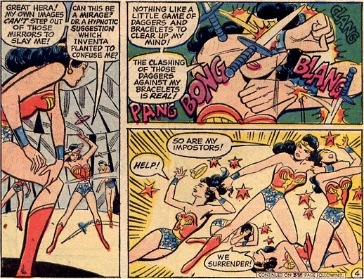 Wonder Woman battles her own reflections!