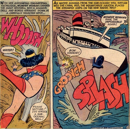 Wonder Woman bores down to a sub-oceanic well!