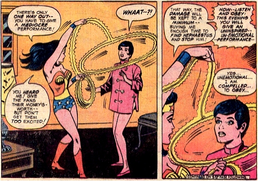 Wonder Woman uses her magic lasso on Julie