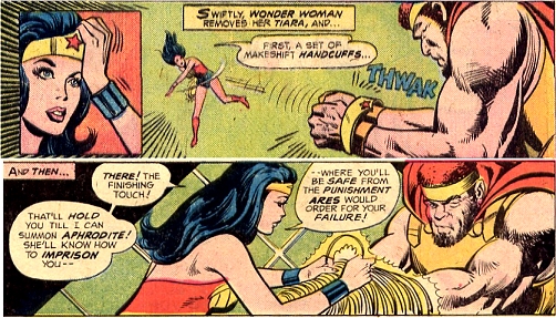 Wonder Woman binds Hephaestus!