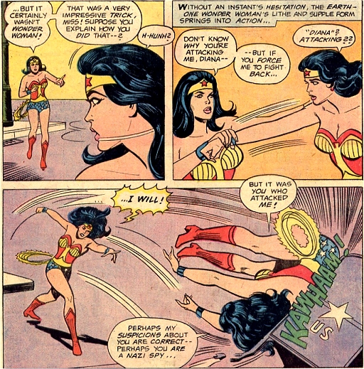 The two Wonder Women confront each other!
