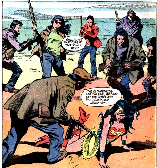 Wonder Woman to find herself surrounded by Nikos's gang.