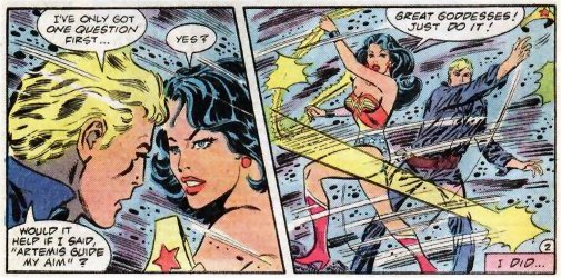 Steve suggests she let him give it a try and Wonder Woman agrees. 