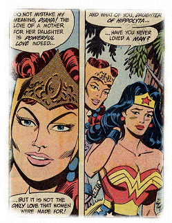 Atalanta asks Wonder Woman if she has ever loved a man?