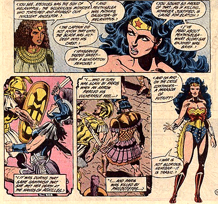 Wonder Woman reminds Nehebka that more tragedy followed the Amazon's victory...