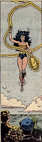 Wonder Woman prepares to transport the delegates back home...