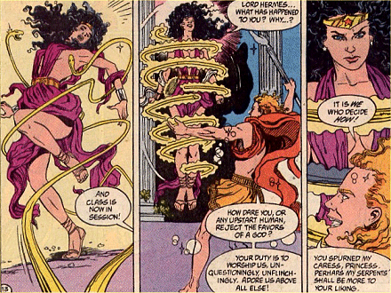Diana is entrapped by the Caducues!