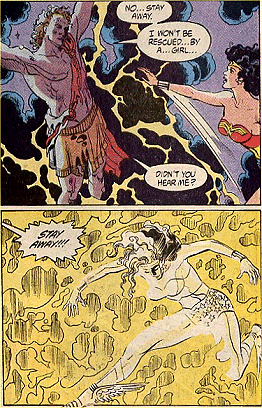 As Wonder Woman tries to help Hermes she is struck down!