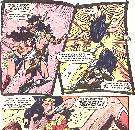 Wonder Woman and Shim'Tar battle each other!