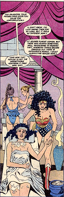 Wonder Woman attends to Hippolyta on the Island of Healing...