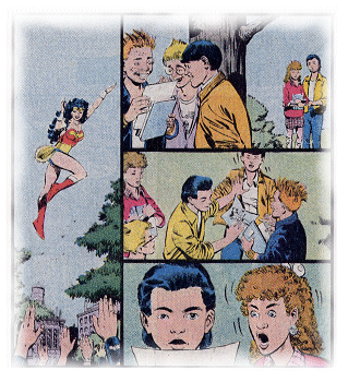 Barry and Vanessa are shocked by the sordid picture of Wonder Woman!