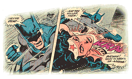 Batman punches Wonder Woman on the jaw!