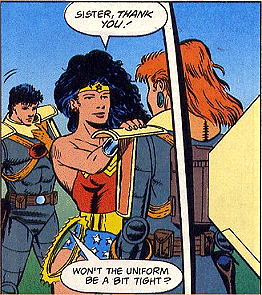 Wonder Woman and Hawkwoman bid each other a find farewell...