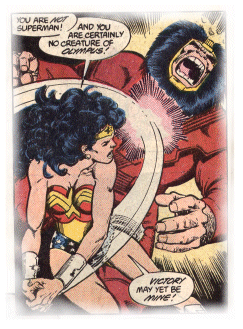 Wonder Woman punches Kalibak!