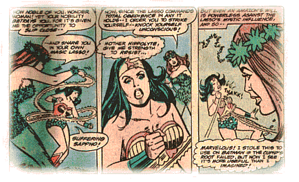 Poison Ivy captures Wonder Woman and orders her to knock herself out!