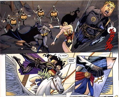 Wonder Woman throws Tom up at Hippolyta...