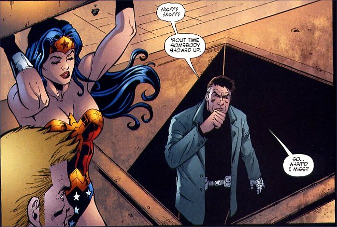 Wonder Woman frees Sarge Steel...