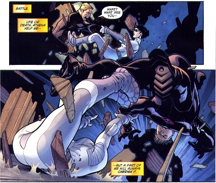 Diana hurls Captain Nazi across the room!