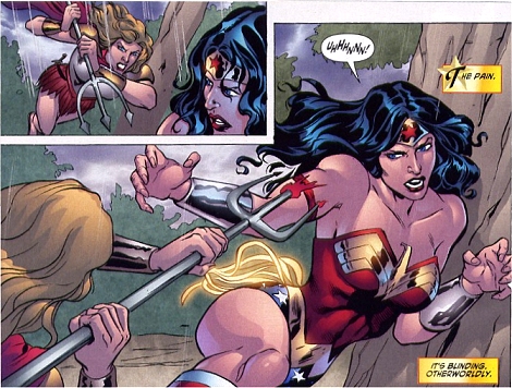 Myrto impales Wonder Woman!