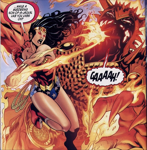 Wonder Woman punches D'Grth!