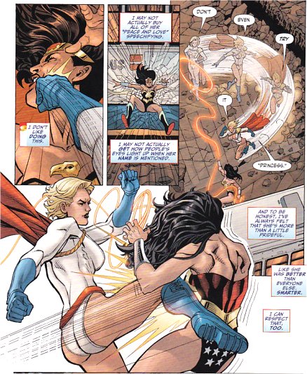 Powergirl floors Wonder Woman!