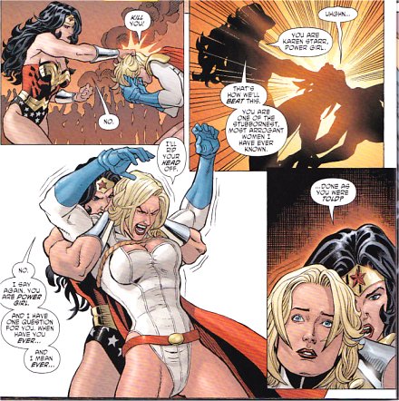 Wonder Woman subdues Powergirl...