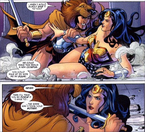 Hercules pins down Wonder Woman!